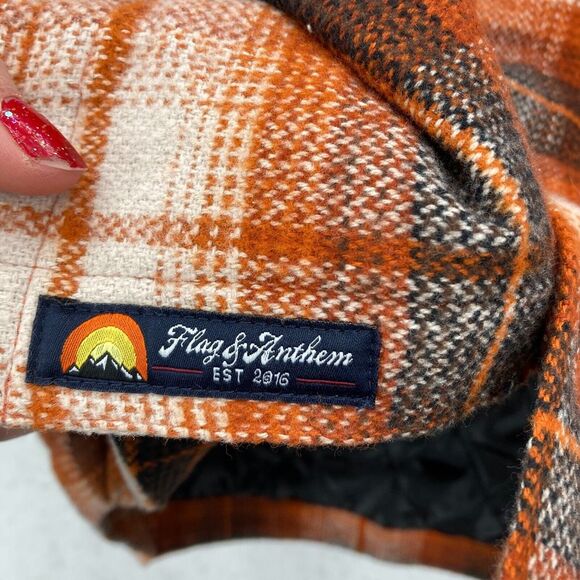 Flag & Anthem Bozeman Filled Shirt Jacket Mens Medium Rust Black Plaid Outdoors - Picture 7 of 15